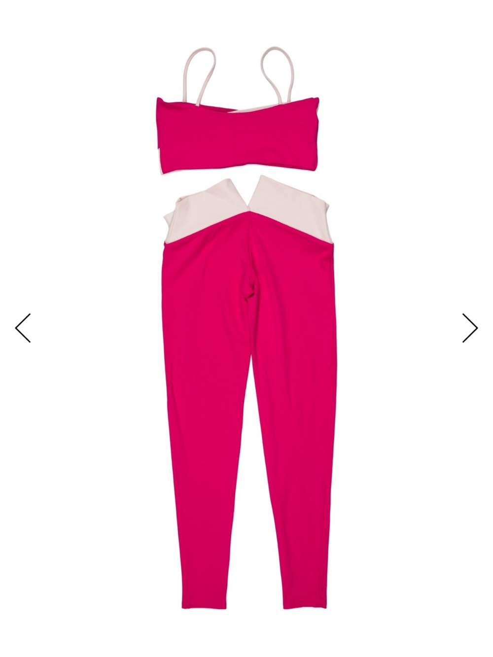Live The Process Hot Pink & Cream Colorblock Leggings Brand new